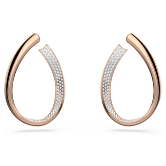 swarovski exist hoop earrings  medium  white  rose gold tone plated