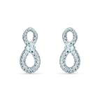 Swarovski Infinity Mini Pierced Earrings, White, Rhodium plated