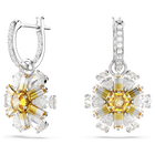 swarovski idyllia drop earrings flower yellow rhodium plated