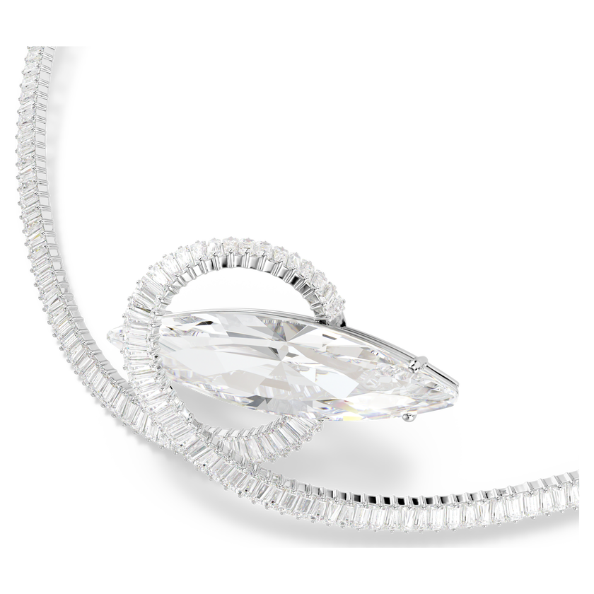 swarovski matrix choker  baguette cut  white  rhodium plated