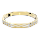 Dextera bangle, Octagon, Pavé, White, Gold-tone plated