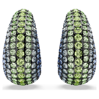 swarovski sublima drop earrings  round cut  small  multicolored  ruthenium plated