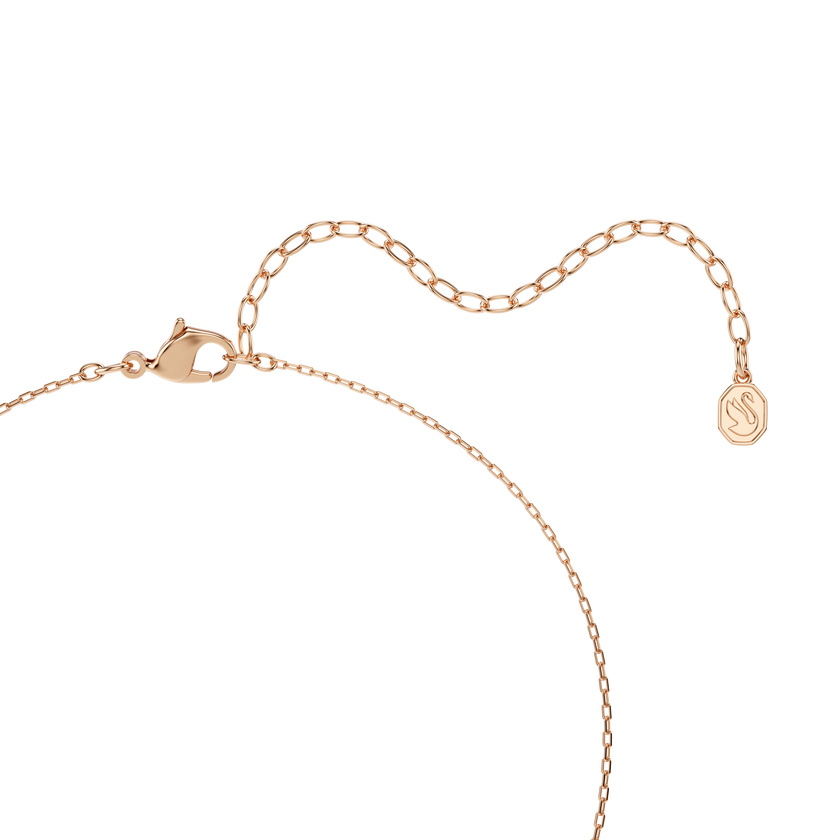 swarovski stilla pendant  square cut  pink  18k rose gold finish