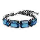 swarovski millenia bracelet octagon cut blue ruthenium plated