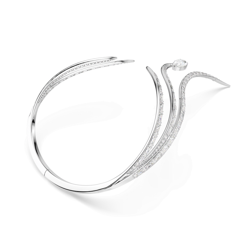 swarovski vienna necklace  mixed cuts  white  rhodium plated