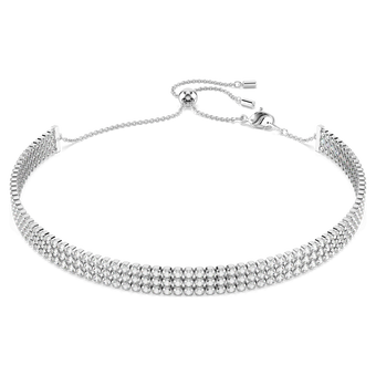 swarovski matrix tennis choker round cut white rhodium plated