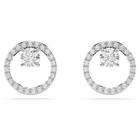 swarovski constella stud earrings round cut white rhodium plated