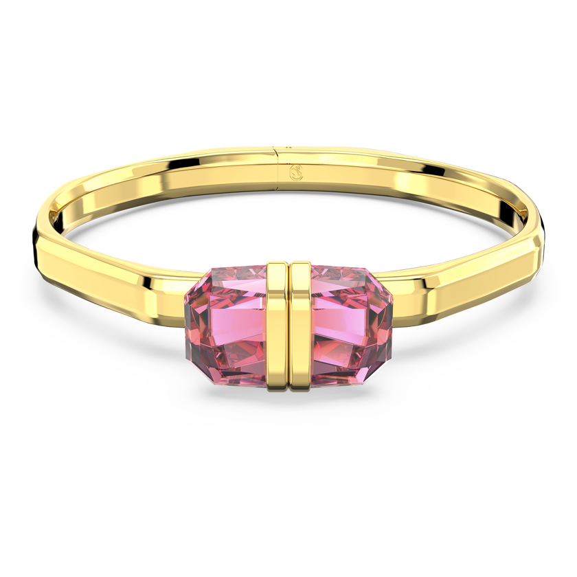 swarovski lucent bangle  magnetic closure  pink  gold tone plated