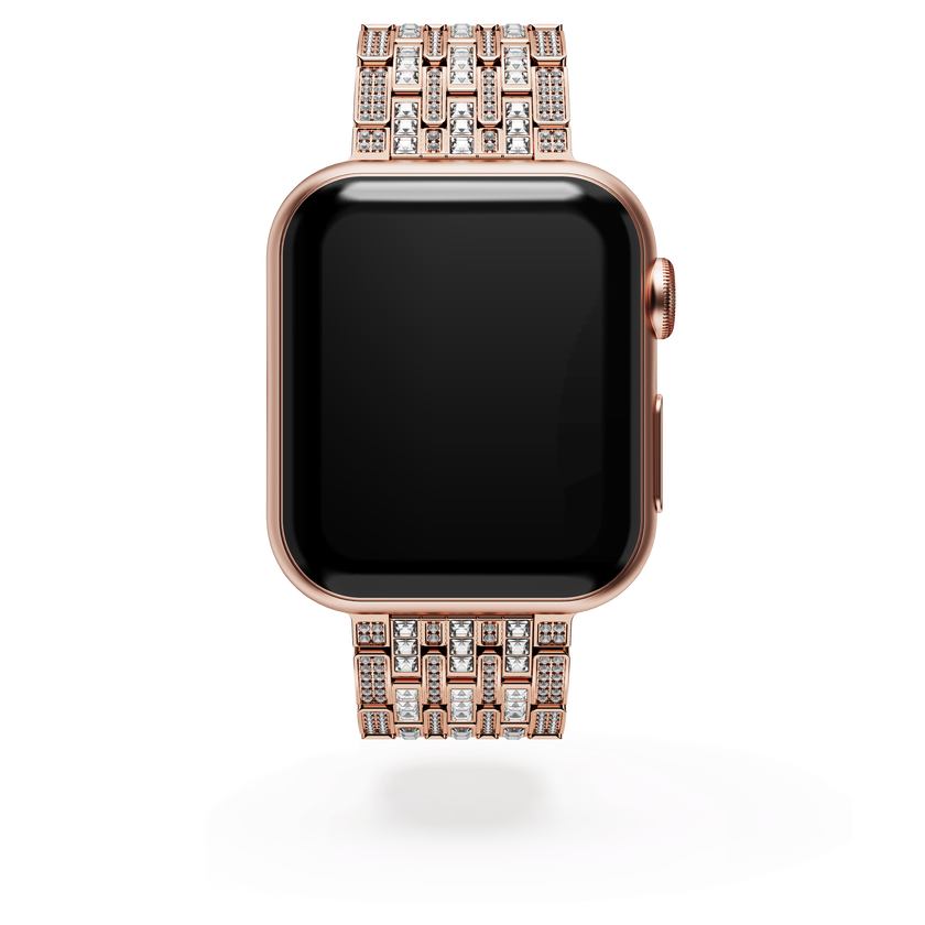 swarovski princess strap  for apple watch  40mm   41mm  rose gold tone  rose gold tone finish