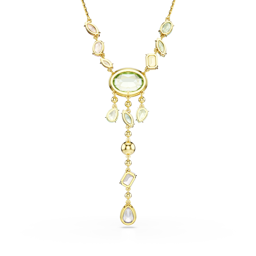 swarovski gema y necklace  mixed cuts  multicolored  gold tone plated