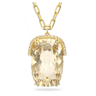 Harmonia pendant, Oversized crystal, Gold tone, Gold-tone plated