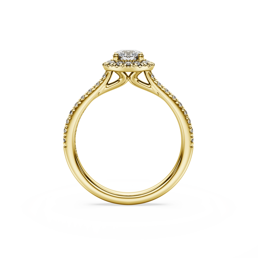 swarovski eternity halo solitaire ring  lab grown diamonds 0 8 ct tw  round shape  white  18k yellow gold