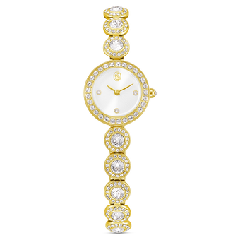 swarovski una angelic watch  crystal bracelet  gold tone  gold tone finish