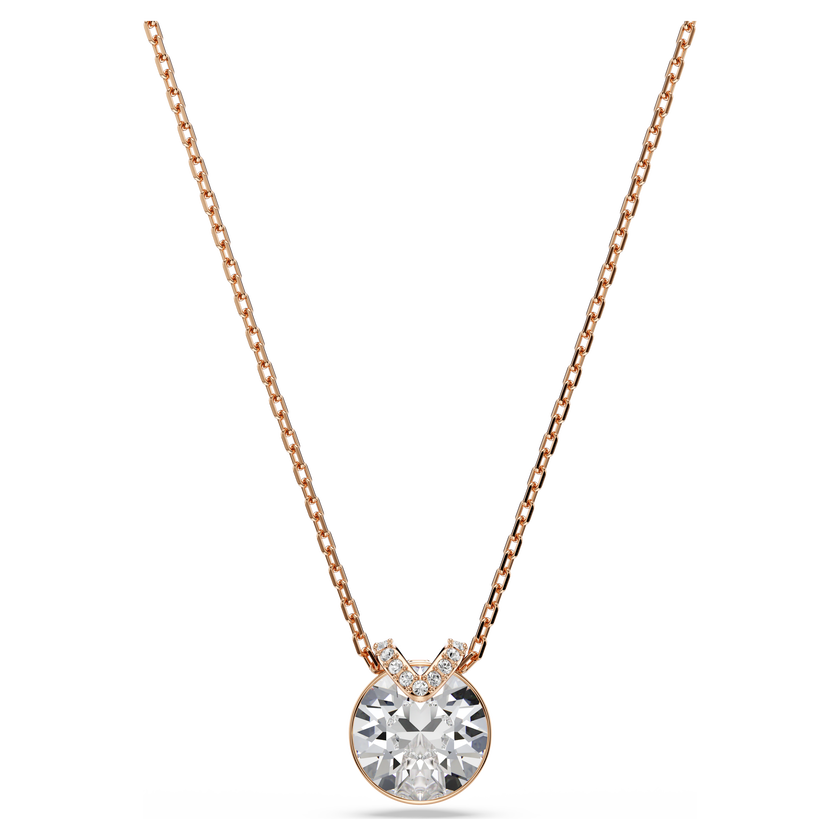 swarovski bella v set  round cut  white  rose gold tone plated