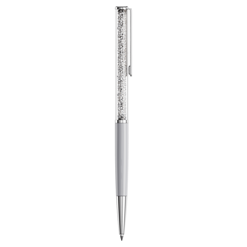 swarovski crystalline silk ballpoint pen  white  white lacquered  chrome plated