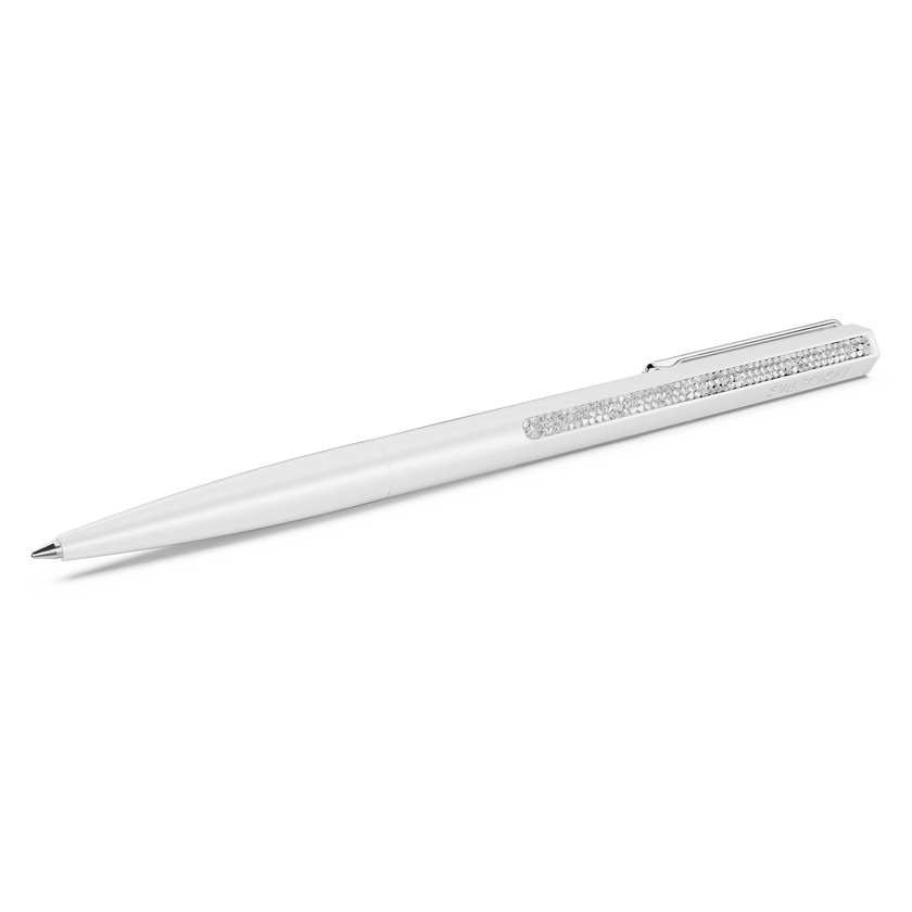swarovski crystal shimmer ballpoint pen  white lacquered  chrome plated