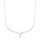 Leslie Necklace, White, Rhodium Plating