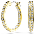 swarovski sommerset hoop earrings  small  white  gold tone plated