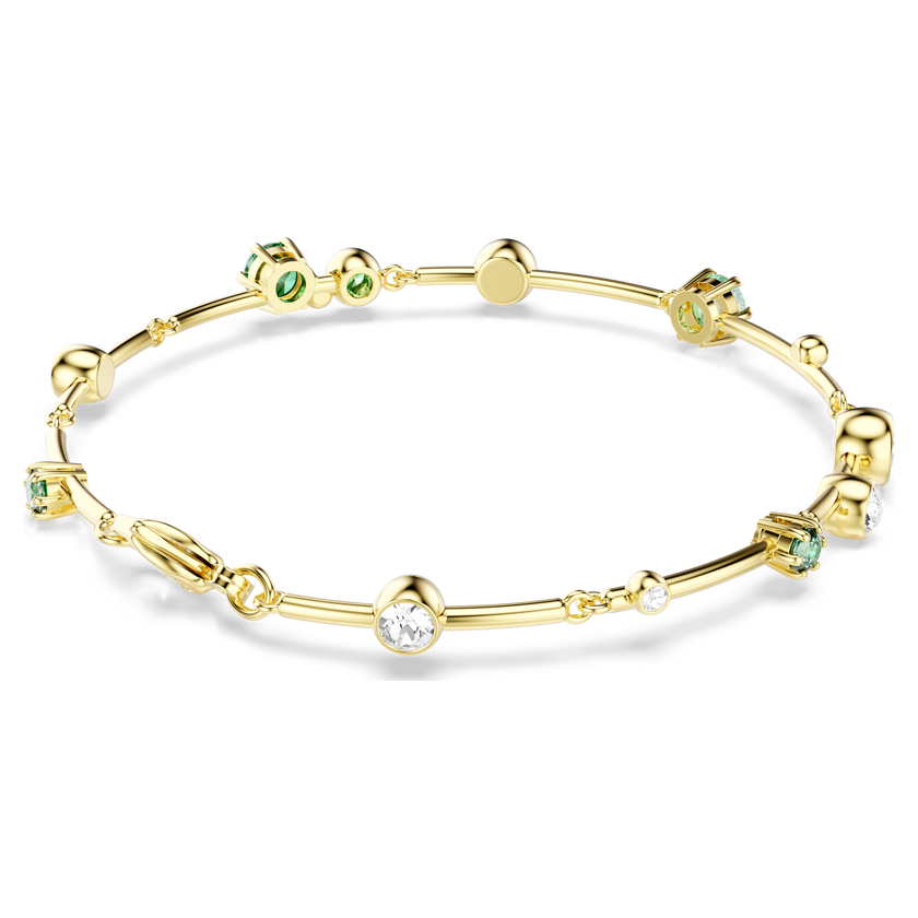 swarovski constella bracelet  mixed cuts  green  gold tone plated