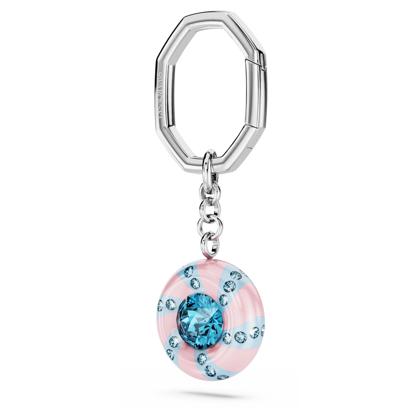 swarovski dulcis key ring  round cut  multicolored  rhodium plated