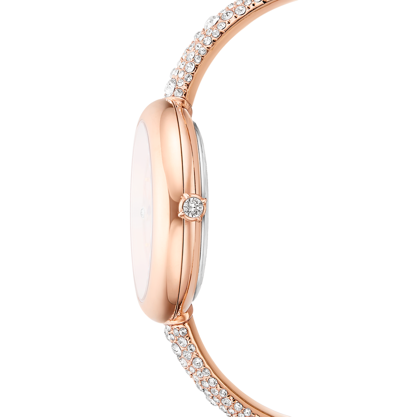 swarovski sublima bangle watch  swiss made  metal bracelet  rose gold tone  rose gold tone finish
