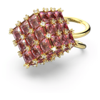 swarovski curiosa cocktail ring square orange gold tone plated