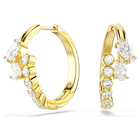 swarovski mesmera hoop earrings  mixed cuts  white  18k gold finish