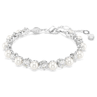 swarovski matrix tennis bracelet crystal pearl round cut white rhodium plated