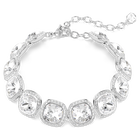 swarovski una angelic bracelet  cushion cut  white  rhodium plated