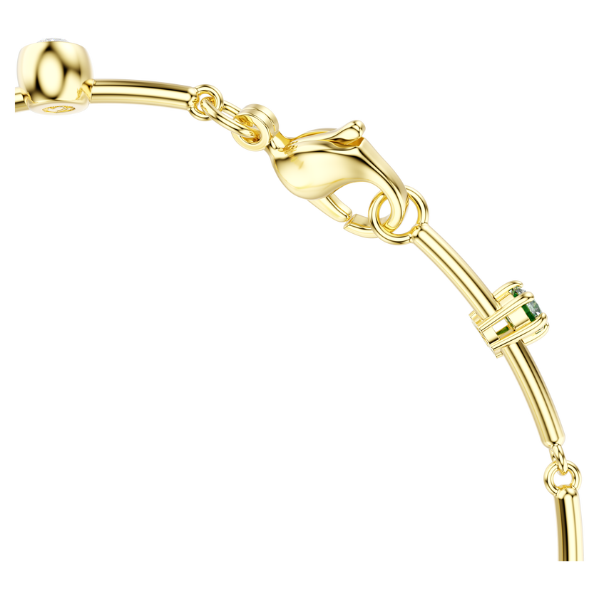 swarovski constella bracelet  mixed cuts  green  gold tone plated