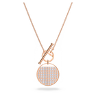 swarovski ginger t bar necklace white rose gold tone plated