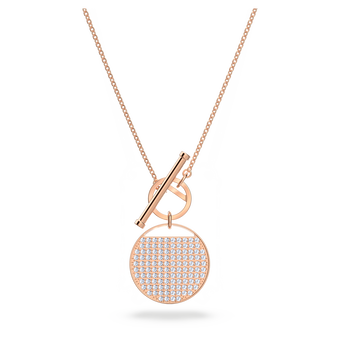 swarovski ginger t bar necklace  white  rose gold tone plated