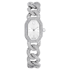 swarovski dextera chain watch swiss made crystal bracelet silver tone stainless steel