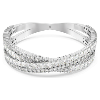 swarovski hyperbola cuff mixed cuts infinity white rhodium plated
