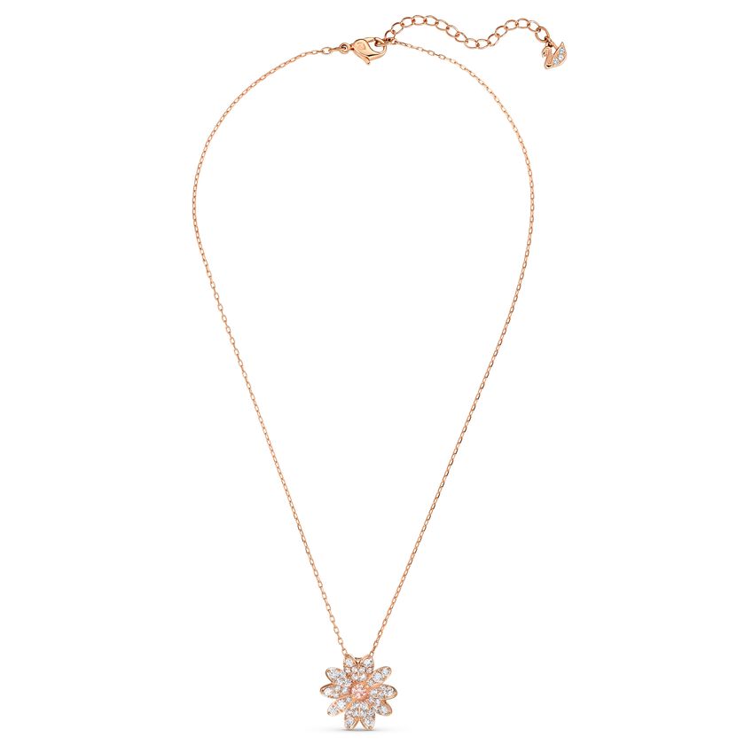 Eternal Flower Pendant, Pink, Rose-gold tone plated
