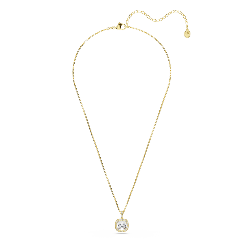 swarovski una angelic pendant  cushion cut  white  18k gold finish