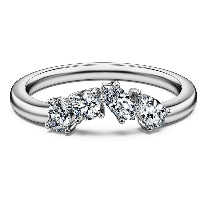 swarovski galaxy ring  laboratory grown diamonds 1 4 ct tw  18k white gold