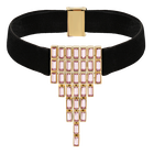 Fluid Velvet Choker, Violet, Rose-gold tone plated