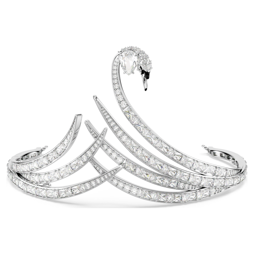 swarovski vienna tiara  mixed cuts  swan  white  rhodium plated