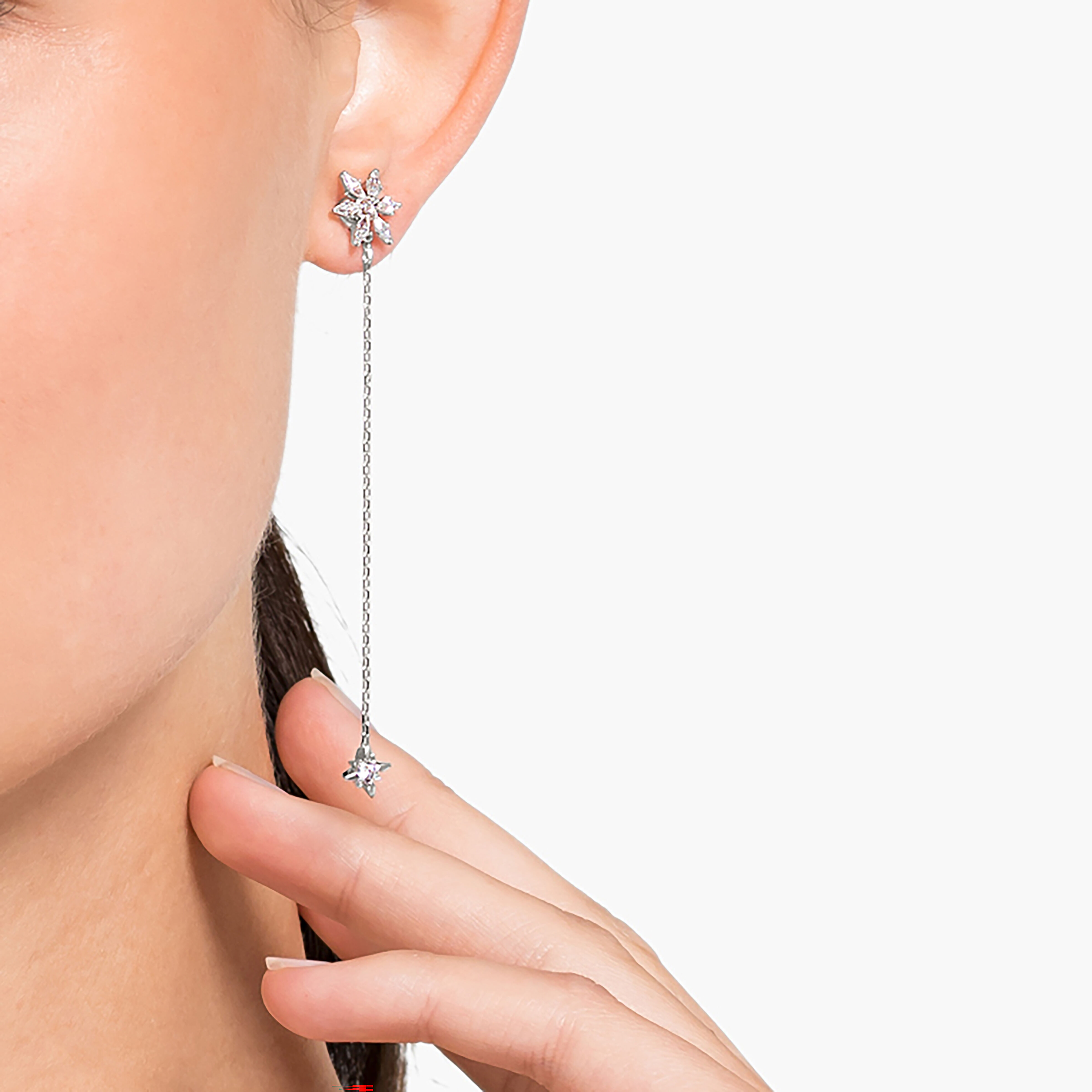 Buy Swarovski Magic Chain Pierced Earrings White Rhodium plated