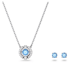 swarovski una set round cut blue rhodium plated