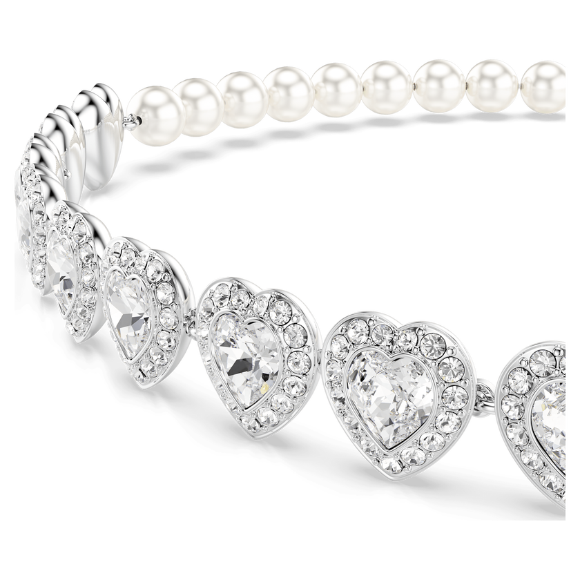 ariana grande x swarovski tennis choker  mixed cuts  heart  white  rhodium plated
