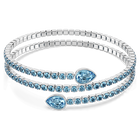 swarovski twisty cuff mixed cuts blue rhodium plated
