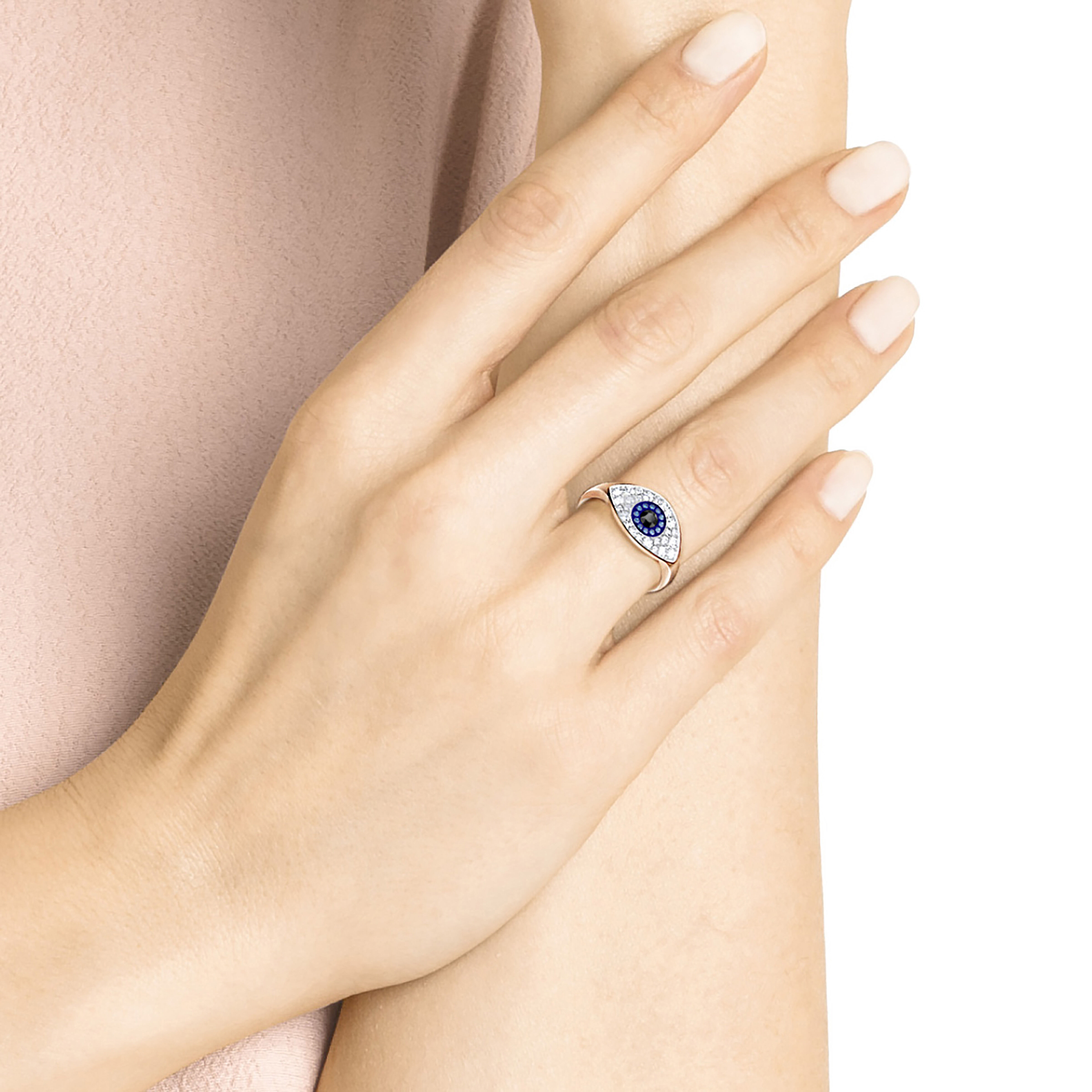 Swarovski evil eye heart clearance ring