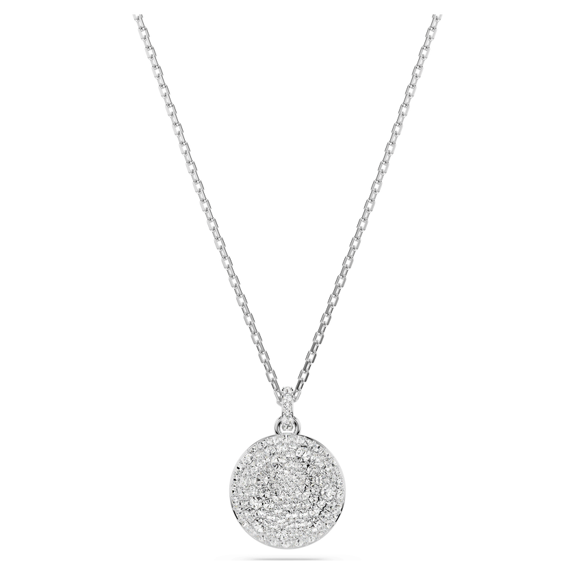 swarovski sublima layered pendant  white  rhodium plated