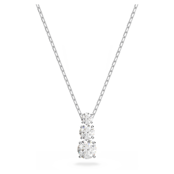 swarovski stilla attract pendant  round cut  white  rhodium plated