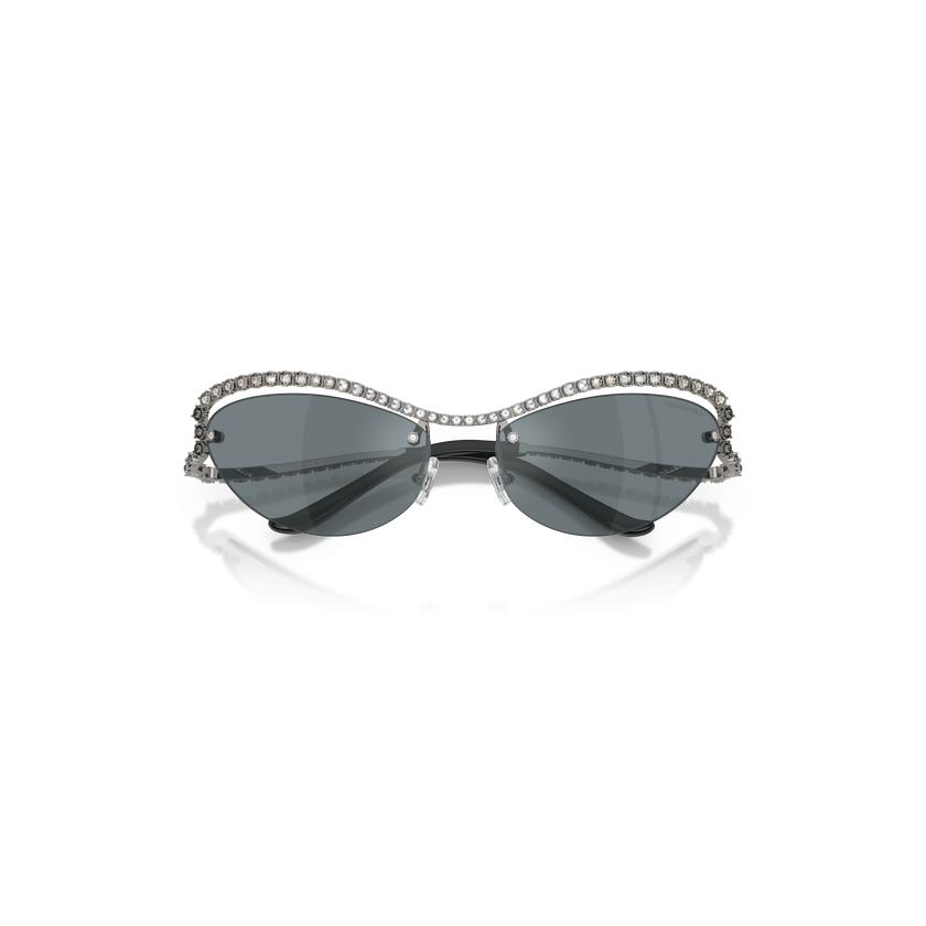 swarovski sunglasses  cat eye shape  sk7048  silver tone