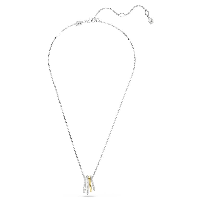 swarovski hyperbola pendant  mixed cuts  white  mixed metal finish
