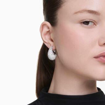swarovski sublima earrings  large  white  rhodium plated