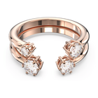 swarovski constella ring set 2 round cut white rose gold tone plated